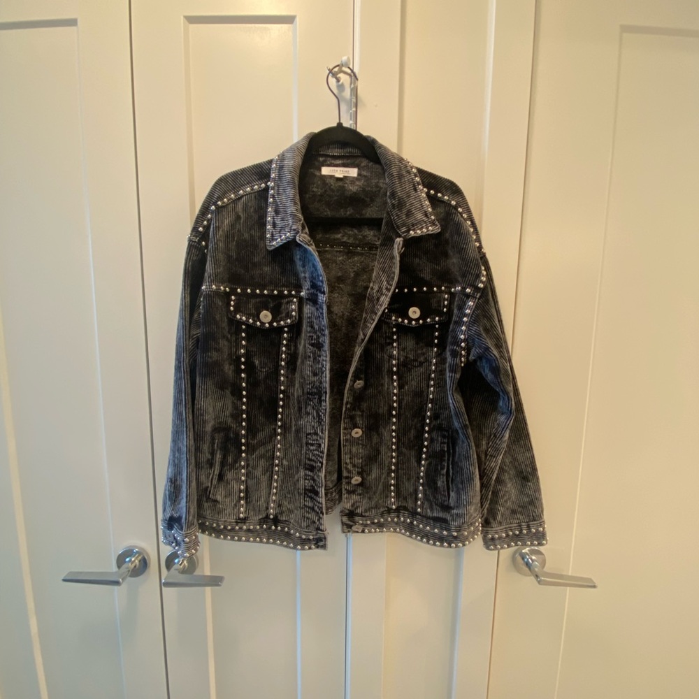 12th Tribe - Baldwin Studded Black Corduroy Jacket